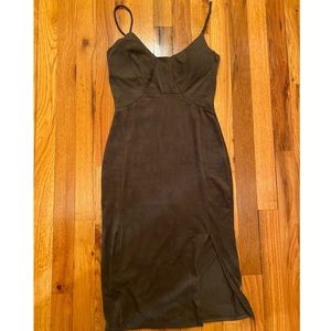 Tight suede bodycon dress!